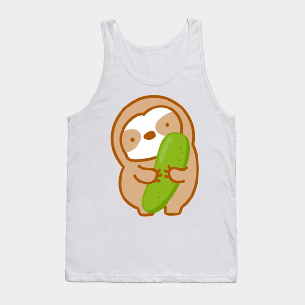 Cute Cucumber Sloth Tank Top by theslothinme